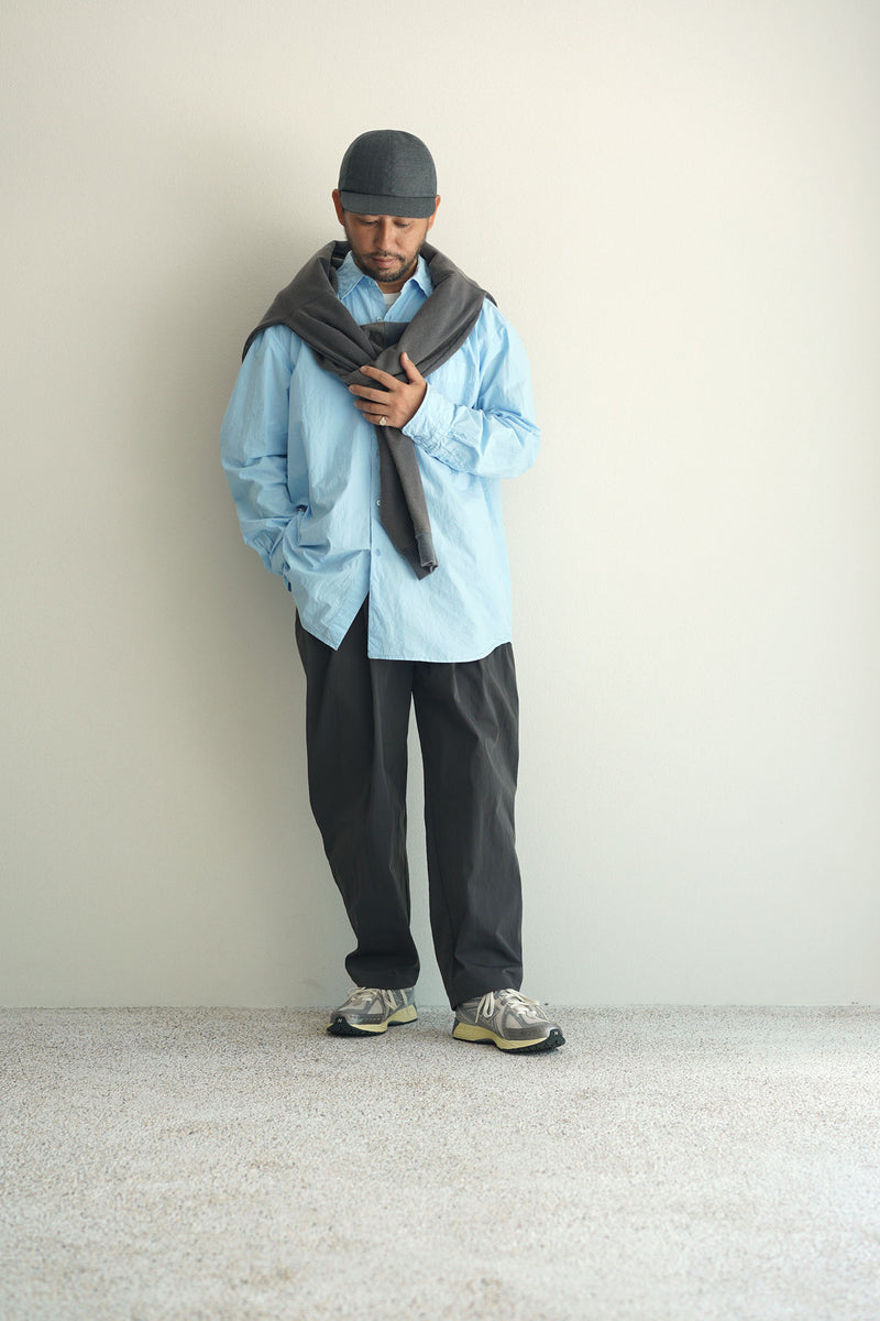kontor-2 Pleat Coated Trousers(CHARCOAL)