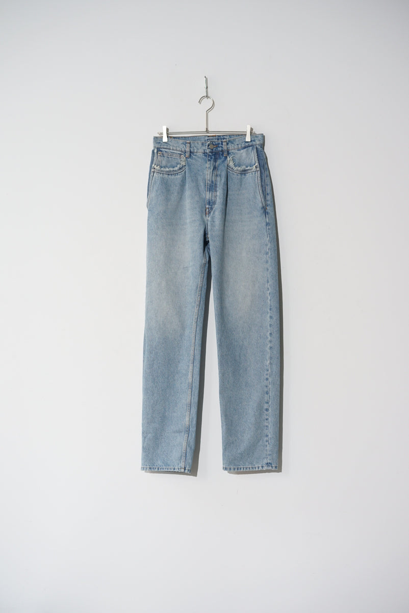 ブルーシームポケットジーンズhed mayner stone washed blue jeans