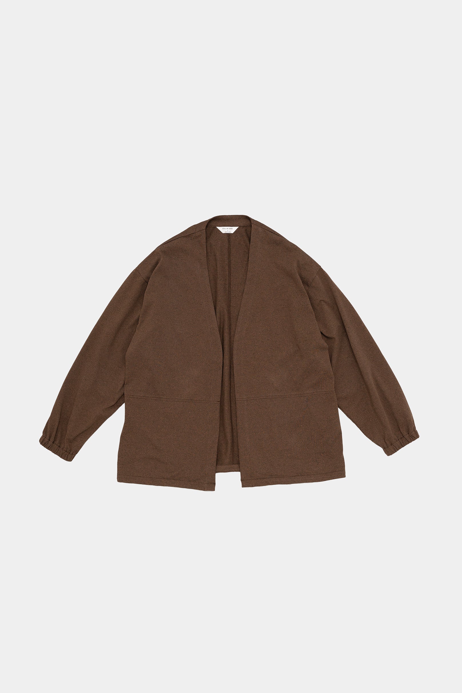 STILL BY HAND ブラウンカーディガン48　日本製　スティルバイハンド STILL BY HAND（スティルバイハンド） 切替クルーネックカーディガン
