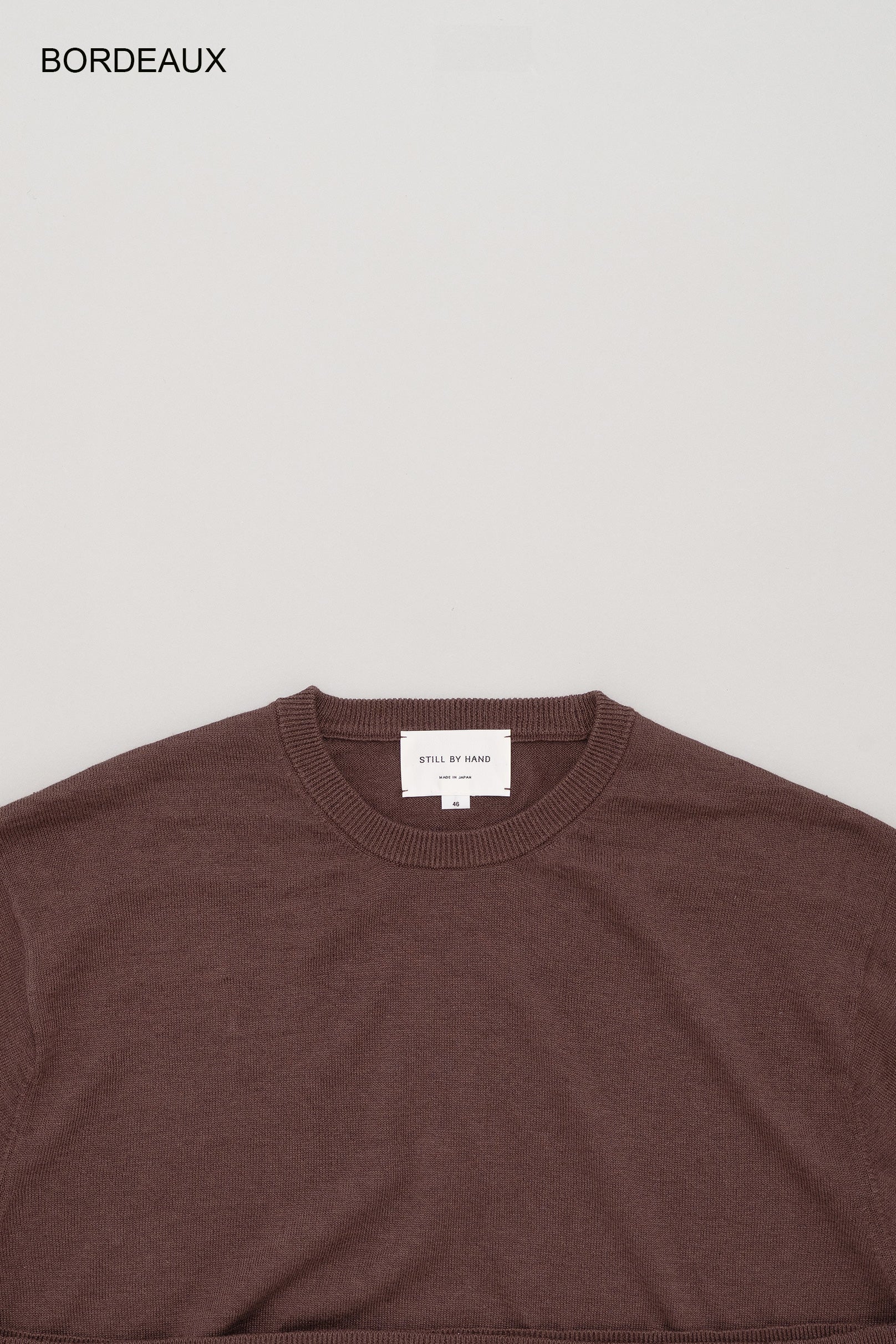 26SS STILL BY HANDリネンコットンニットT BORDEAUX