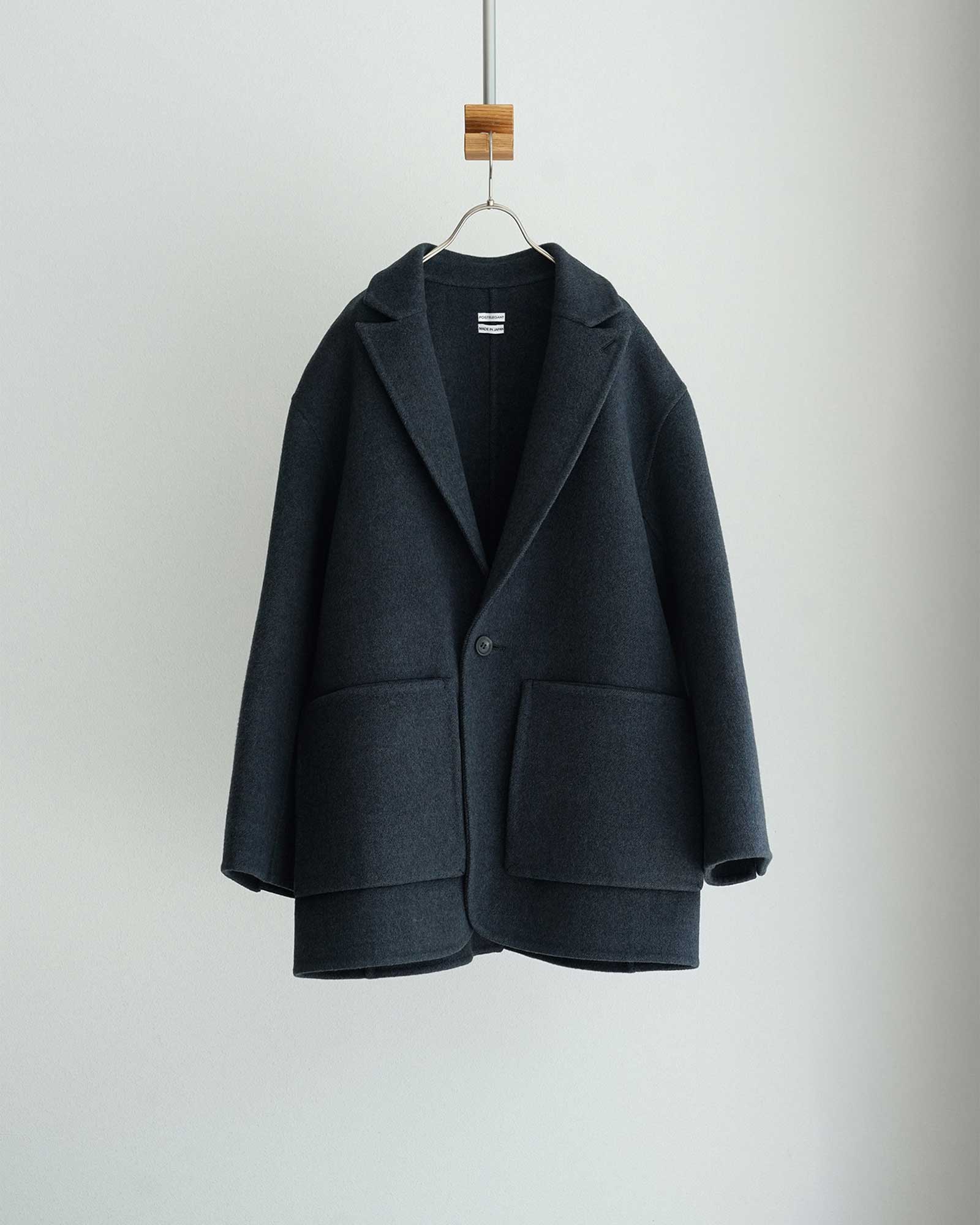 【24日迄】 POSTELEGANT Extra Fine Wool Rever POSTELEGANT ( ポステレガント ) / Extra Fine Wool Rever Short Coat