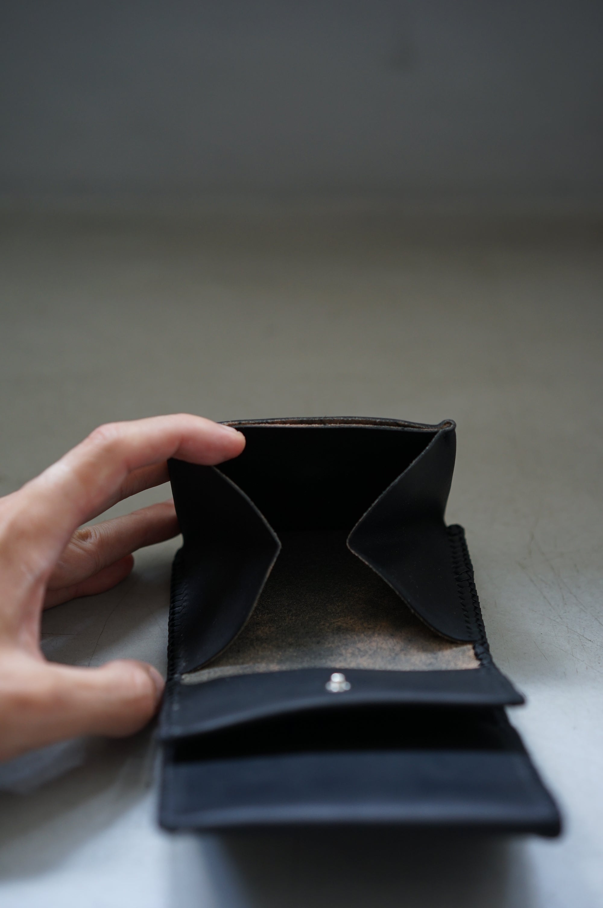 Aeta 財布 TYPE A ウォレット シボ革 ブラック レザー（1枚革の