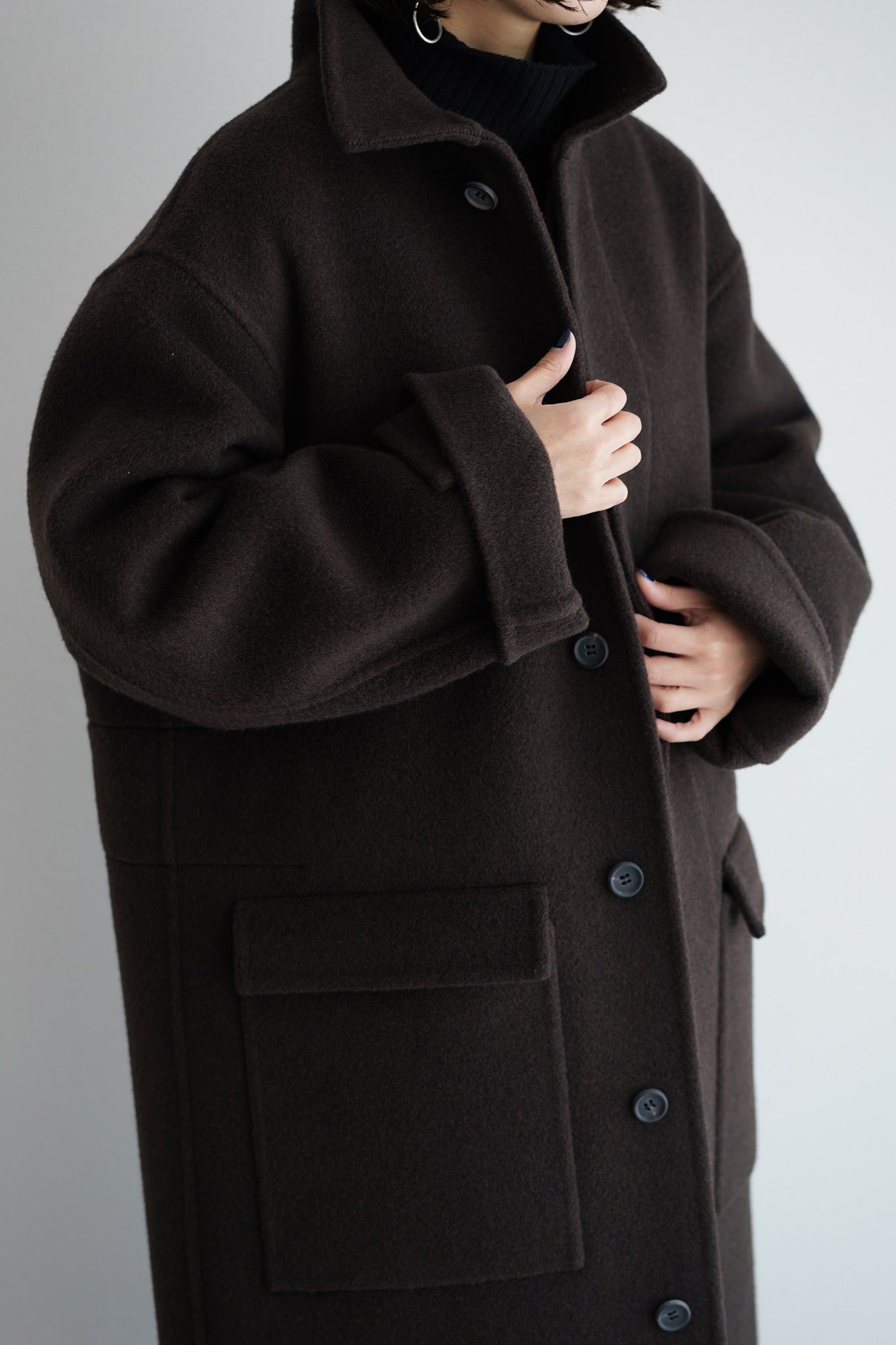 POSTELEGANT ( ポステレガント ) / WOOL REVER STAND COLLAR COAT