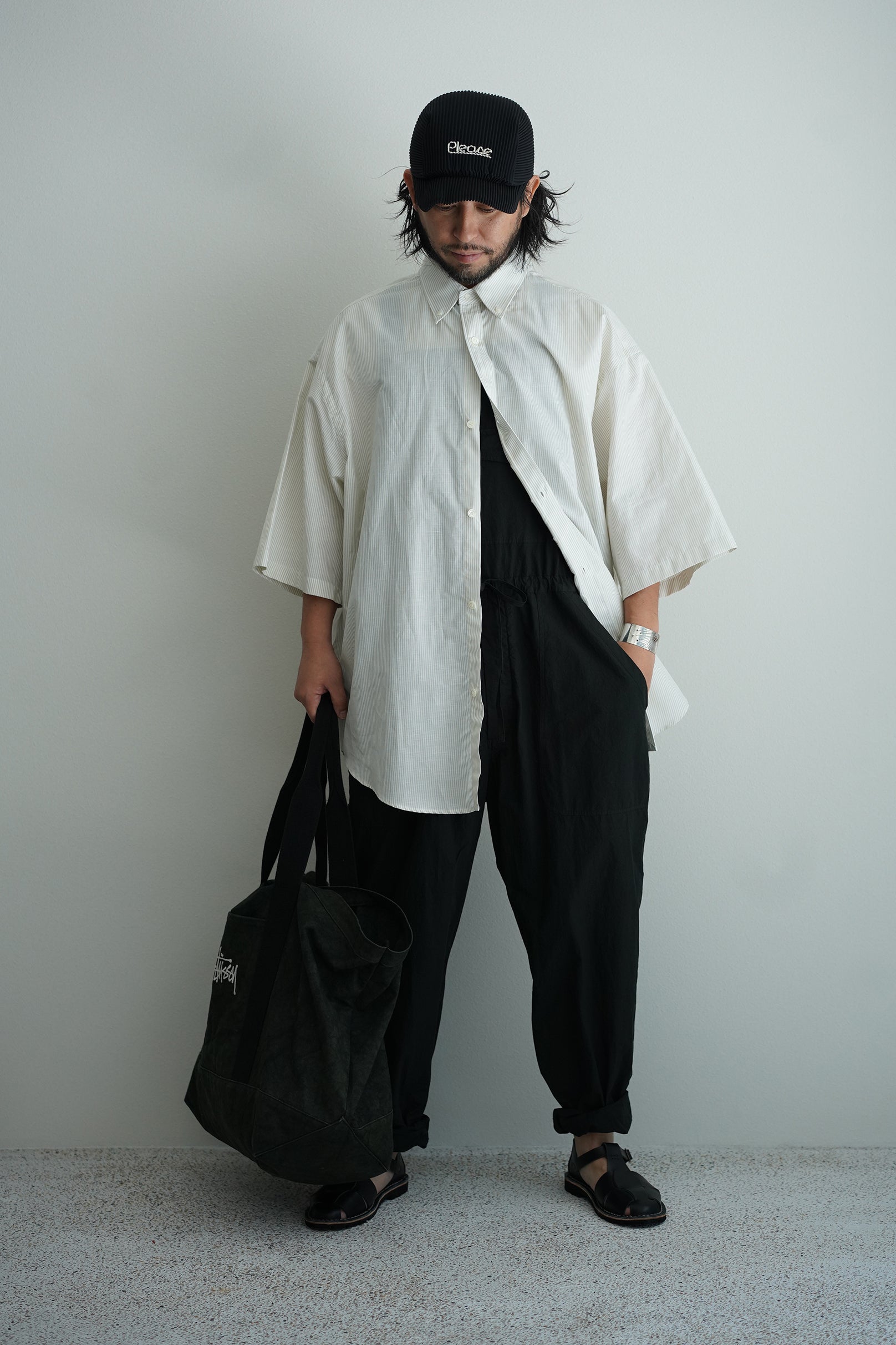 HED MAYNER (ヘドメイナー）/ COTTON LINEN STRIPE SHIRT