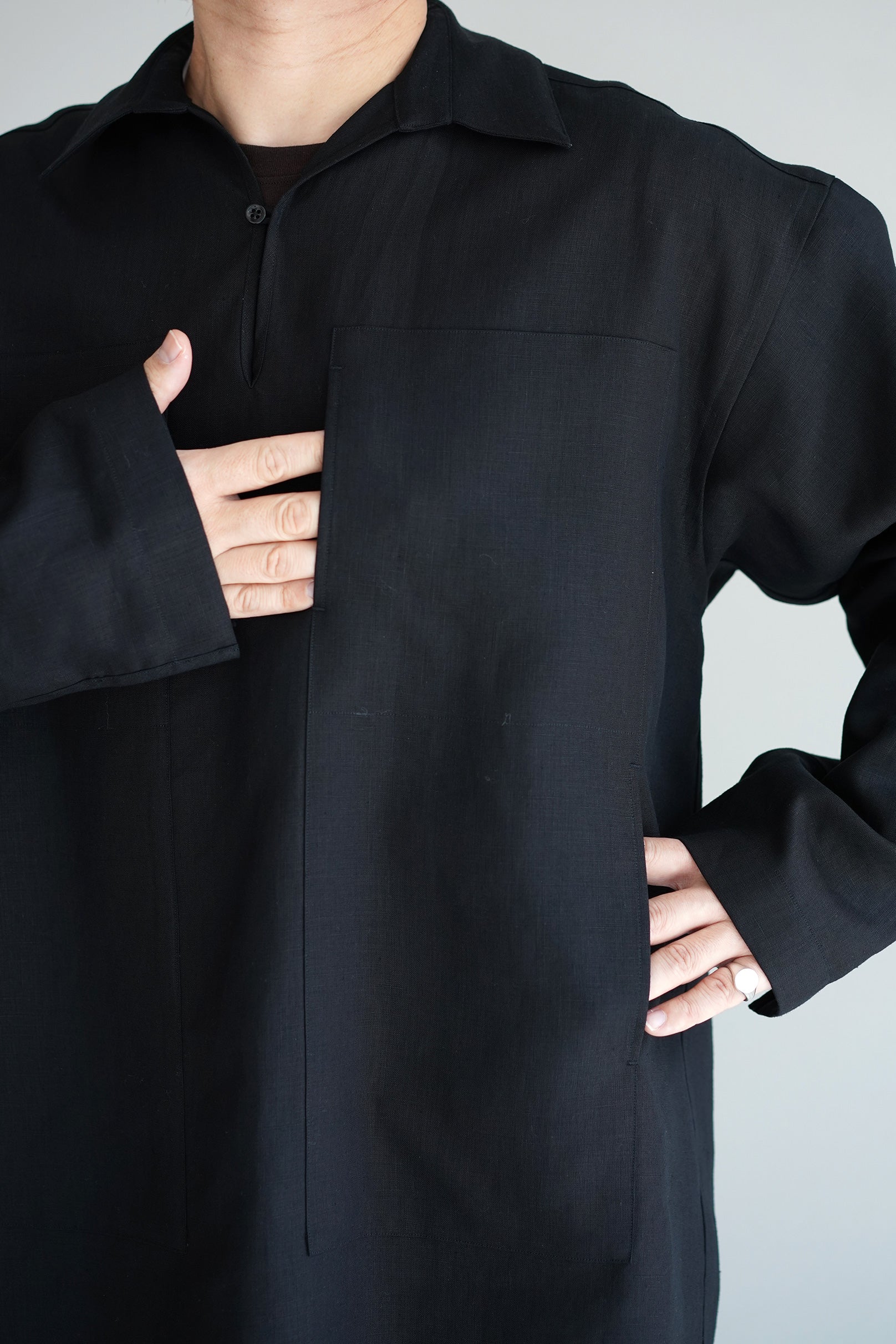 POSTELEGANT ( ポステレガント ) / LINEN GATHERED PULL-OVER SHIRT