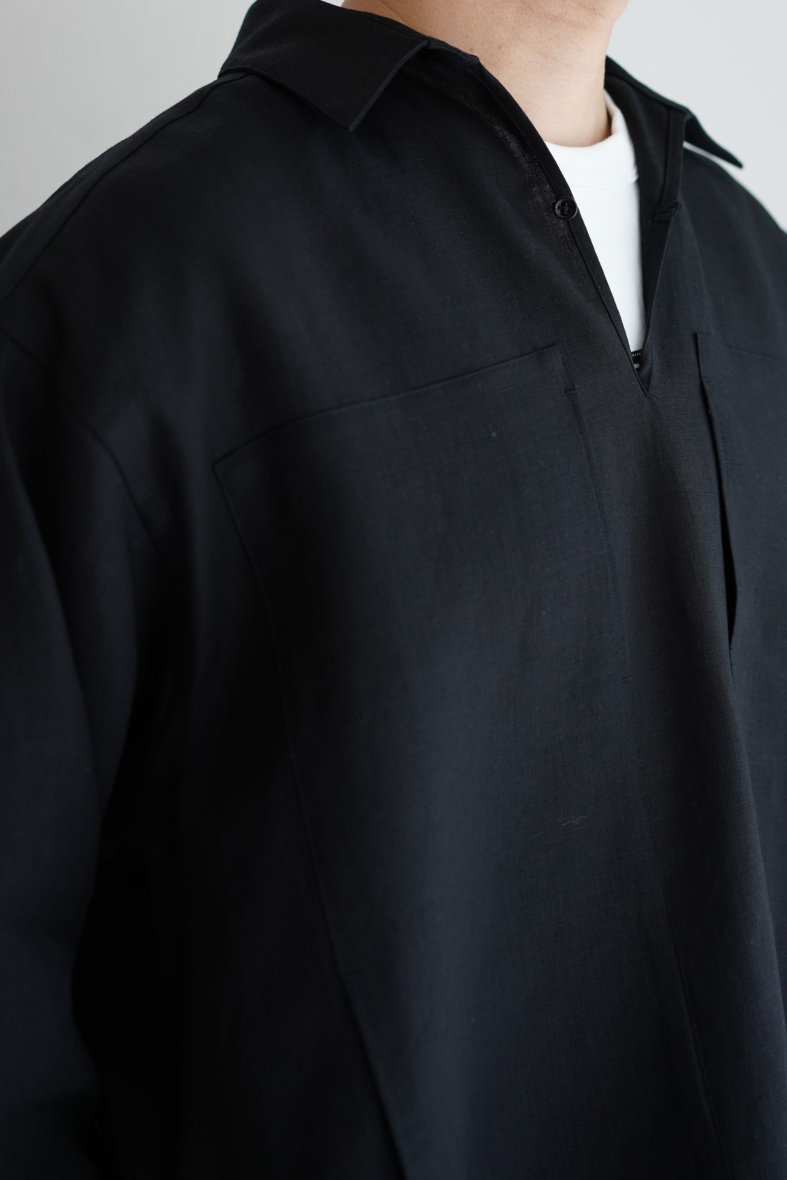 POSTELEGANT ( ポステレガント ) / LINEN GATHERED PULL-OVER SHIRT