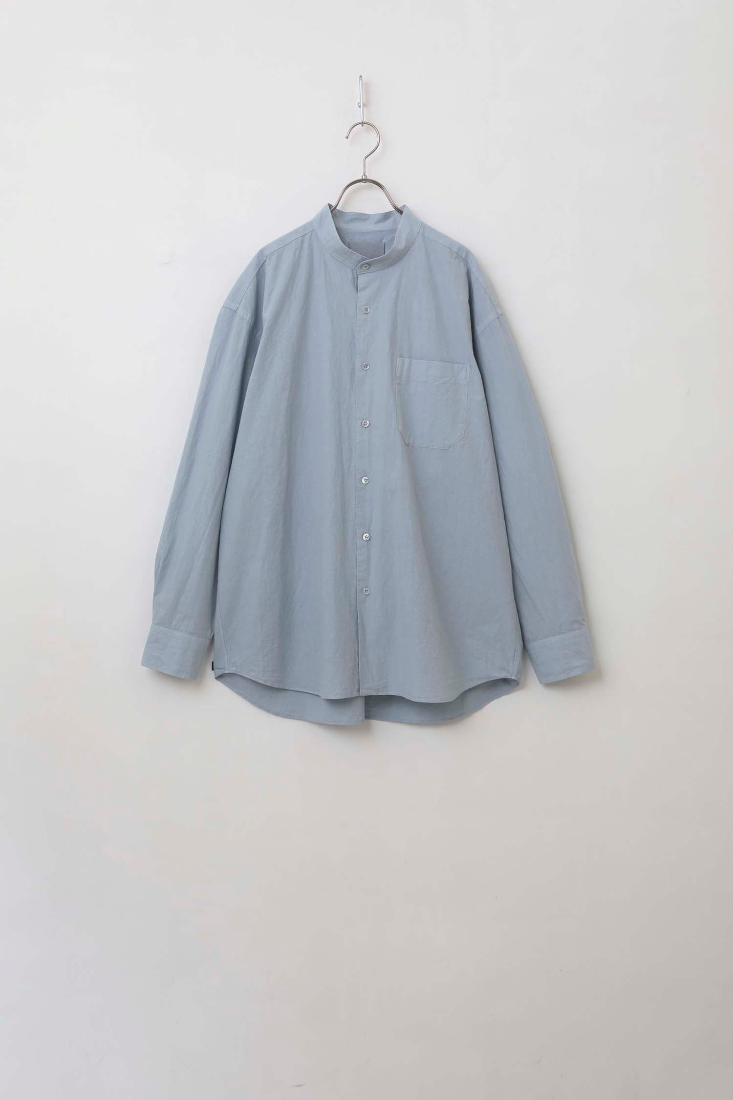 YOKOSAKAMOTO バンドカラーシャツ　スカイブルー　sizeＬ YOKO SAKAMOTO / BAND COLLAR SHIRT – style department_