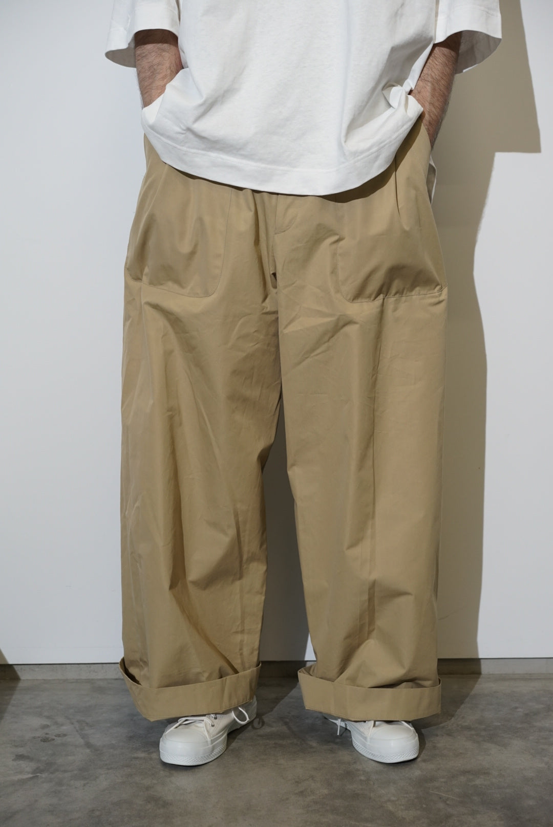 HED MAYNER / BELTED PANT BEIGE COTTON – style department_