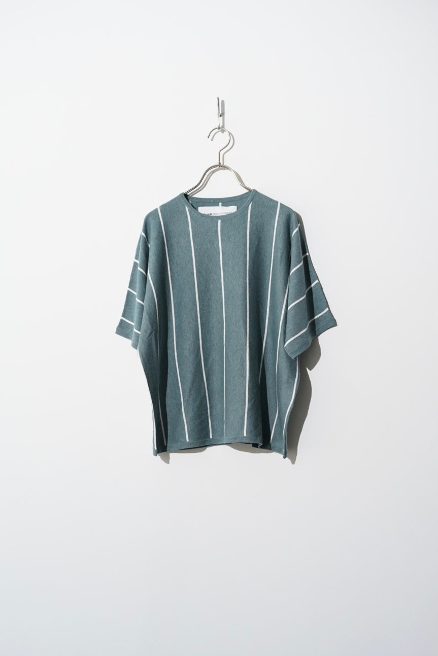 walenode / Cotton linen striped Dolman-sleeve knitwear – style department_